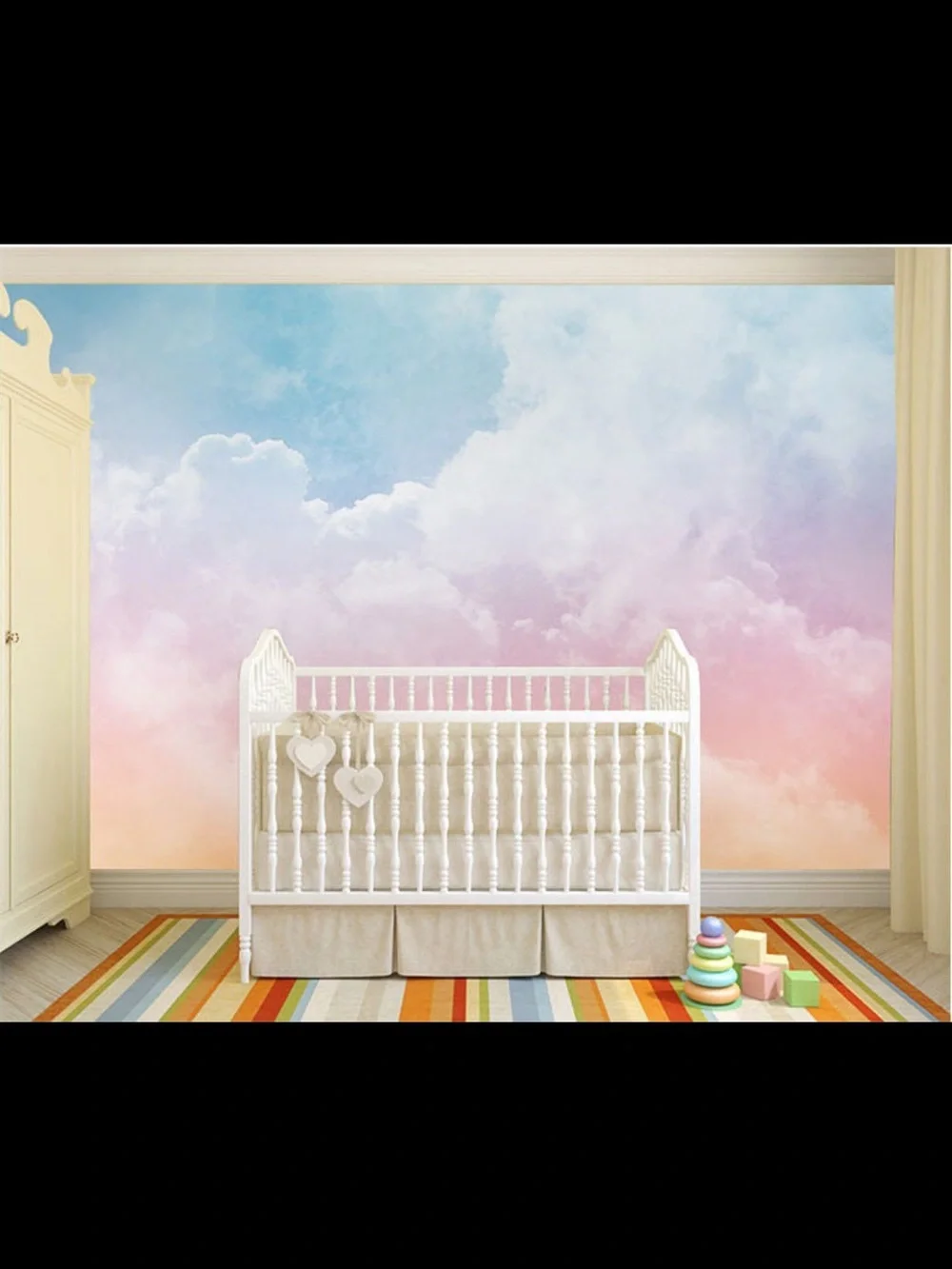 Renter Friendly Removable Fabric Wallpaper Mural - Ethereal Clouds Peel & Stick